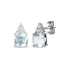 Thumbnail Image 1 of Cushion-Cut Aquamarine & White Lab-Created Sapphire Stud Earrings Sterling Silver