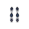 Thumbnail Image 2 of Pear-Shaped Blue Sapphire & Diamond Hoop Earrings 1/15 ct tw 14K White Gold