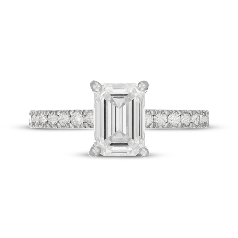 Main Image 3 of Neil Lane Artistry Emerald-Cut Lab-Grown Diamond Engagement Ring 2-1/2 ct tw 14K White Gold