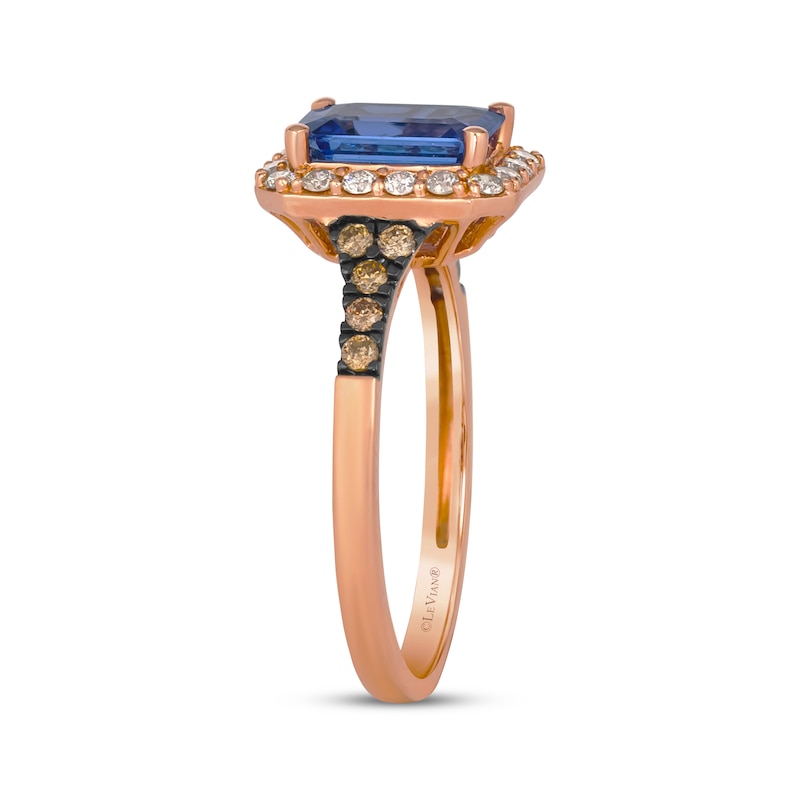 Main Image 2 of Le Vian Octagon-Cut Tanzanite Ring 1/3 ct tw Diamonds 14K Strawberry Gold