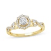 Thumbnail Image 1 of Round-Cut Diamond Halo Ring 1/3 ct tw 10K Two-Tone Gold