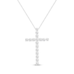 Lab-Created Diamonds by KAY Cross Necklace 2 ct tw 14K White Gold 19&quot;