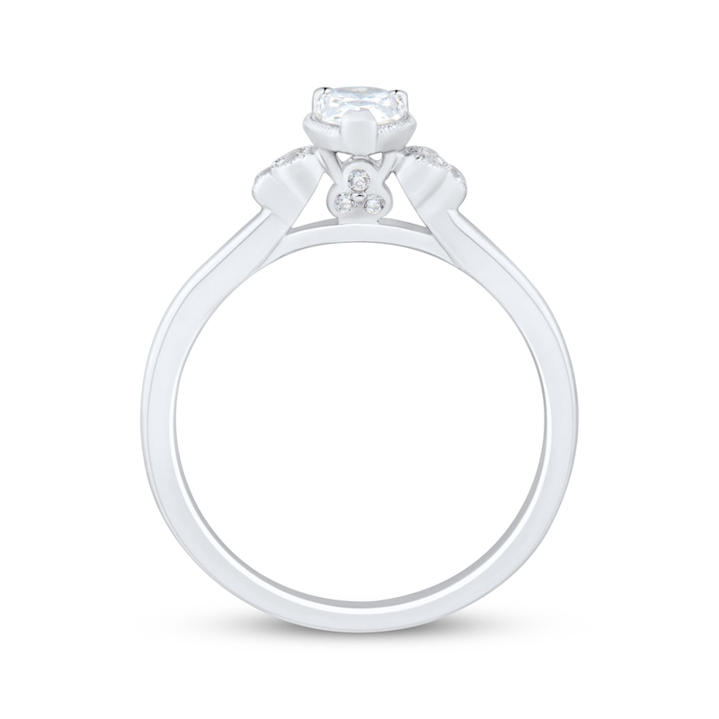 Main Image 2 of Pear-Shaped Diamond Trios Engagement Ring 1/2 ct tw 14K White Gold