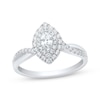 Thumbnail Image 1 of Marquise-Cut Diamond Double Halo Engagement Ring 1/2 ct tw 14K White Gold