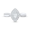 Thumbnail Image 3 of Marquise-Cut Diamond Double Halo Engagement Ring 1/2 ct tw 14K White Gold