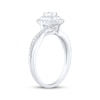 Thumbnail Image 2 of Emerald-Cut Diamond Double Halo Engagement Ring 1/2 ct tw 14K White Gold