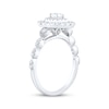 Thumbnail Image 1 of Emerald-Cut Diamond Double Halo Engagement Ring 3/4 ct tw 14K White Gold