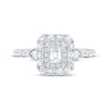 Thumbnail Image 2 of Emerald-Cut Diamond Double Halo Engagement Ring 3/4 ct tw 14K White Gold