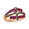 Thumbnail Image 1 of Le Vian Pink Sapphire Abstract Ring 1/5 ct tw Diamonds 14K Strawberry Gold