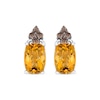 Thumbnail Image 1 of Le Vian Cushion-Cut Citrine Earrings 1/10 ct tw Diamonds 14K Vanilla Gold