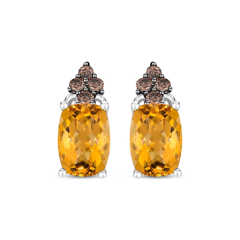 Le Vian Cushion-Cut Citrine Earrings 1/10 ct tw Diamonds 14K Vanilla Gold