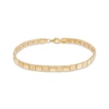 Thumbnail Image 1 of Diamond-Cut Semi-Solid Square-Link Bracelet 10K Yellow Gold 7.5&quot;