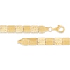 Thumbnail Image 3 of Diamond-Cut Semi-Solid Square-Link Bracelet 10K Yellow Gold 7.5&quot;