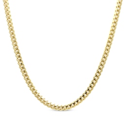 Solid Cuban Curb Chain Necklace 3.96mm 14K Yellow Gold 18&quot;