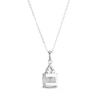 Thumbnail Image 3 of Cushion-Cut Aquamarine & White Lab-Created Sapphire Necklace Sterling Silver 18&quot;