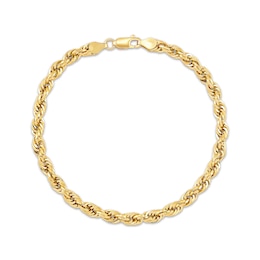 Hollow Rope Chain Bracelet 4.8mm 10K Yellow Gold 9&quot;