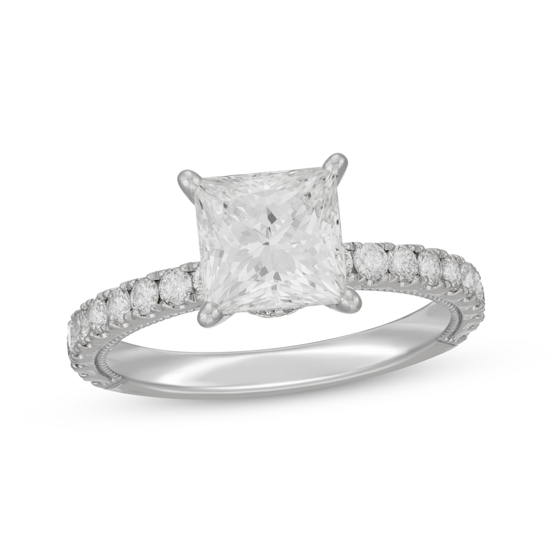 Main Image 1 of Neil Lane Artistry Princess-Cut Lab-Grown Diamond Engagement Ring 2-1/2 ct tw 14K White Gold