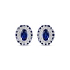 Thumbnail Image 1 of Oval-Cut Blue Lab-Created Sapphire & White Lab-Created Sapphire Double Halo Stud Earrings Sterling Silver