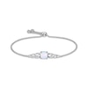 Thumbnail Image 1 of Cushion-Cut Lab-Created Opal & White Lab-Created Sapphire Bolo Bracelet Sterling Silver