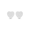 Thumbnail Image 1 of Multi-Diamond Heart-Shaped Stud Earrings 1/2 ct tw 14K White Gold