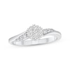 Thumbnail Image 1 of Multi-Diamond Center Flower Bypass Ring 1/3 ct tw 10K White Gold