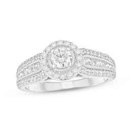 Adore Round-Cut Diamond Halo Engagement Ring 1 ct tw 10K White Gold