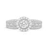 Thumbnail Image 3 of Round-Cut Diamond Halo Engagement Ring 1 ct tw 10K White Gold