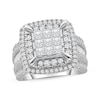 Thumbnail Image 1 of Princess-Cut Multi-Diamond Center Engagement Ring 3 ct tw 10K White Gold