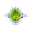 Thumbnail Image 3 of Oval-Cut Peridot & White Lab-Created Sapphire Starburst Ring Sterling Silver