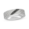 Thumbnail Image 1 of Neil Lane Men's Black Diamond Diagonal Groove Wedding Band 1/10 ct tw 14K White Gold