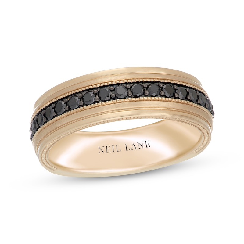 Main Image 1 of Neil Lane Men's Black Diamond Wedding Band 1/2 ct tw 14K Yellow Gold