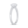 Thumbnail Image 1 of Multi-Diamond Cushion Halo Promise Ring 1/6 ct tw Sterling Silver