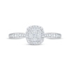 Thumbnail Image 2 of Multi-Diamond Cushion Halo Promise Ring 1/6 ct tw Sterling Silver