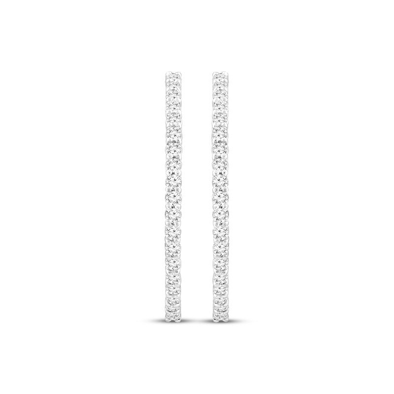 Main Image 2 of Diamond Hoop Earrings 1/2 ct tw 10K White Gold