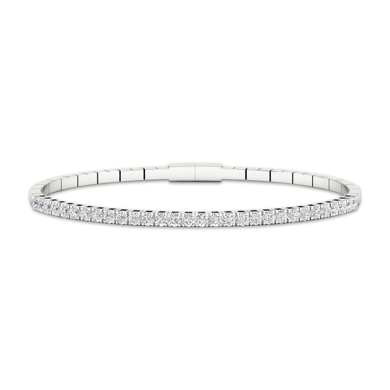 Lab-Grown Diamonds by KAY Flex Bangle Bracelet 2 ct tw 14K White Gold & Titanium