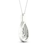 Thumbnail Image 3 of Lab-Grown Diamonds by KAY Pear-Shaped Double Halo Necklace 3/4 ct tw 14K White Gold