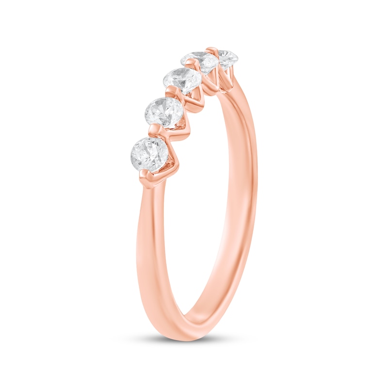 Main Image 2 of Diamond Five-Stone Anniversary Ring 1/2 ct tw 14K Rose Gold