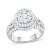 Thumbnail Image 1 of Multi-Diamond Double Halo Engagement Ring 1-1/2 ct tw 14K White Gold