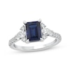 Thumbnail Image 0 of Lab-Grown Diamonds by KAY Emerald-Cut Blue Lab-Created Sapphire Ring 1/2 ct tw 14K White Gold