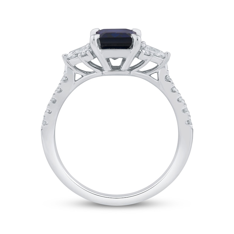 Lab-Created Diamonds by KAY Emerald-Cut Blue Lab-Created Sapphire Ring 1/2 ct tw 14K White Gold