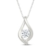 Thumbnail Image 1 of Lab-Grown Diamonds by KAY Round-Cut Solitaire Twist Teardrop Necklace 1/3 ct tw Sterling Silver 18&quot; (I/SI2)