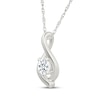 Thumbnail Image 2 of Lab-Grown Diamonds by KAY Round-Cut Solitaire Twist Teardrop Necklace 1/3 ct tw Sterling Silver 18&quot; (I/SI2)