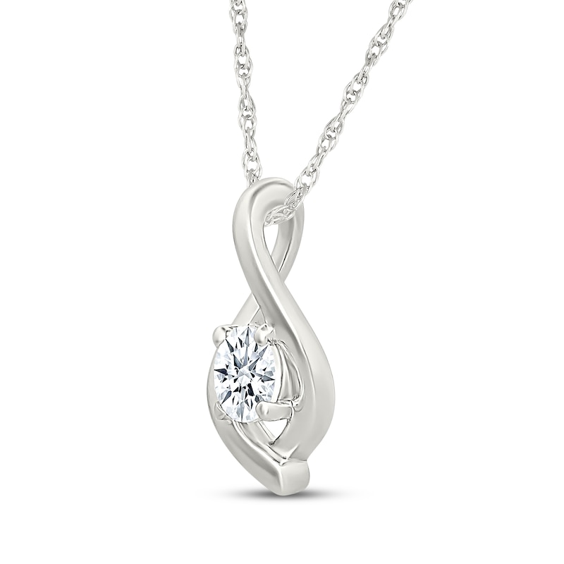 Main Image 2 of Lab-Grown Diamonds by KAY Round-Cut Solitaire Twist Teardrop Necklace 1/3 ct tw Sterling Silver 18&quot; (I/SI2)