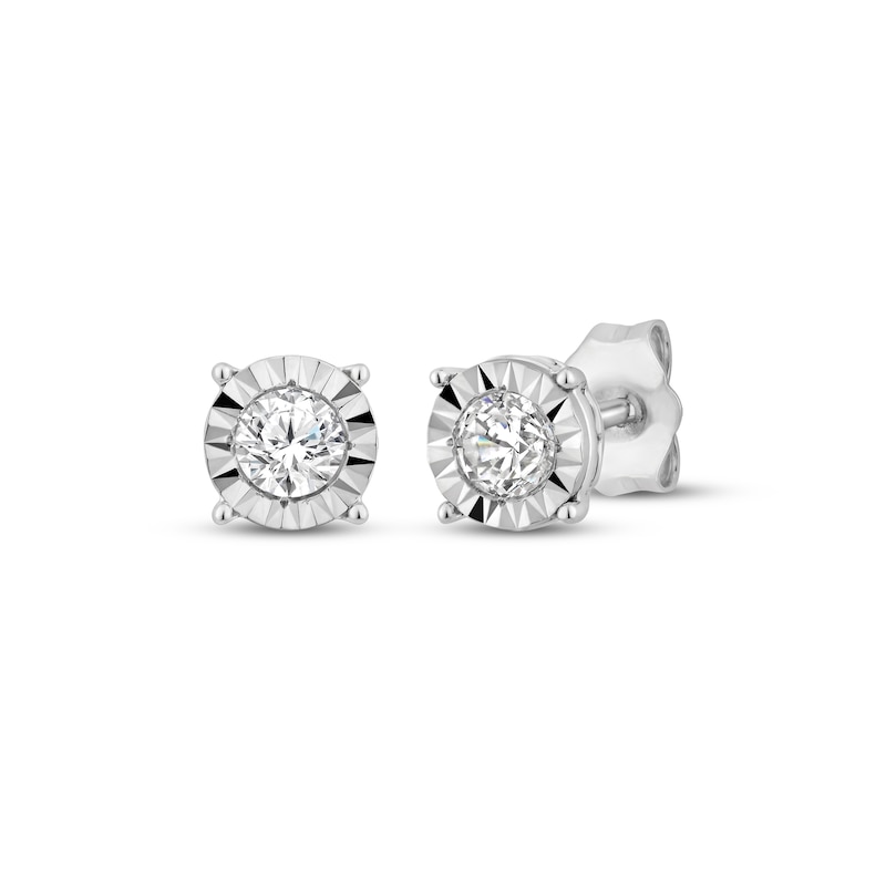 Main Image 1 of Diamond Solitaire Stud Earrings 1/2 ct tw 10K White Gold (I/I3)