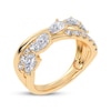 Thumbnail Image 2 of Lab-Grown Diamonds by KAY Pear-Shaped & Round-Cut Crossover Ring 2 ct tw 14K Yellow Gold