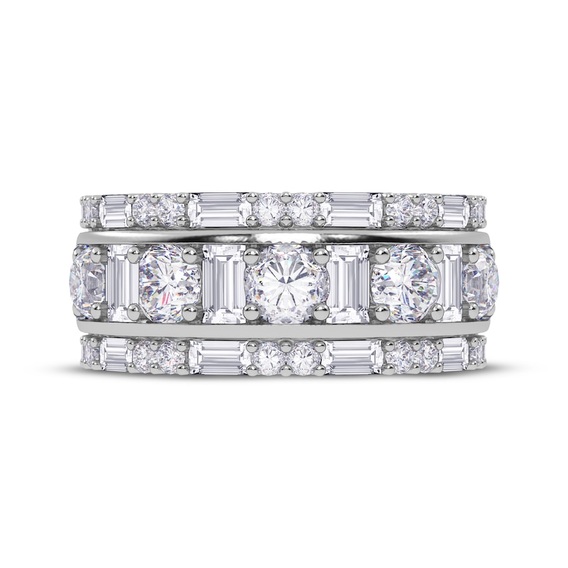 Main Image 3 of Lab-Grown Diamonds by KAY Baguette & Round-Cut Three-Row Ring 2 ct tw 14K White Gold