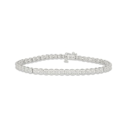 Diamond Scalloped Link Bracelet 1/4 ct tw Sterling Silver 7.25&quot;