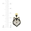 Thumbnail Image 3 of Black & White Diamond, Lab-Grown Ruby Wolf Head Charm 1-1/2 ct tw 10K Yellow Gold