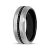 Thumbnail Image 2 of Men's Black Sapphire Brushed Wedding Band Tungsten Carbide 8mm