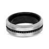 Thumbnail Image 3 of Men's Black Sapphire Brushed Wedding Band Tungsten Carbide 8mm